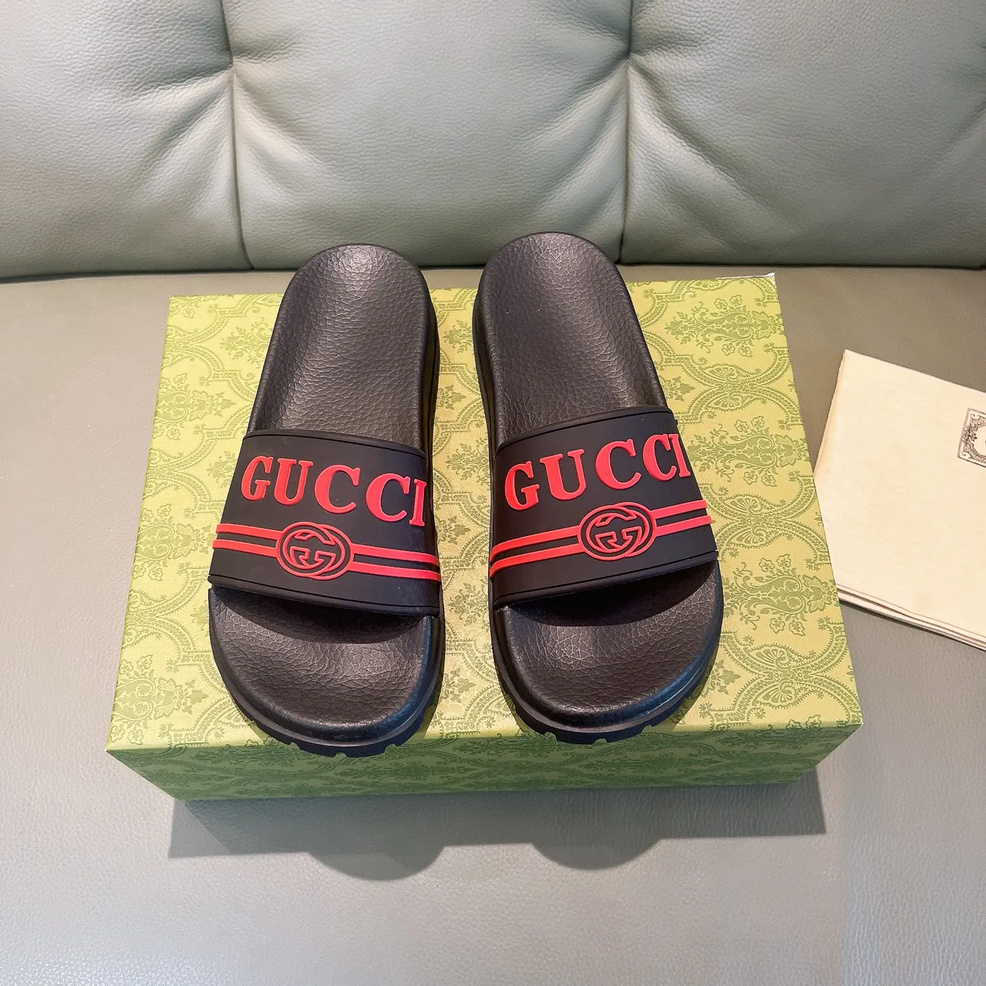 Men's Men's Shoes 130🐮🐮Gucci Gucci Slippers Gucci 2024 latest beach sandals slippers Original molding double G LOGO Original molding consistent Outsole: Men's Men's Shoes u double-layer outsole Size: 35-46